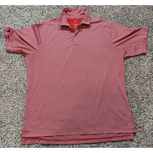 Fairway & Greene Polo Shirt Men's XLarge Red White Striped Golf Performance